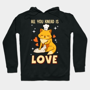 Cute & Funny All You Knead Is Love Cat Kneading Hoodie